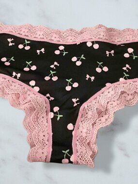 Sexy lace trim vibrant cheeky panties, size M
